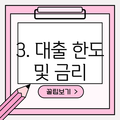 3. 대출 한도 및 금리