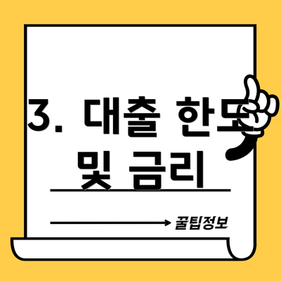 3. 대출 한도 및 금리