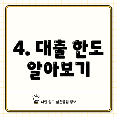 4. 대출 한도 알아보기
