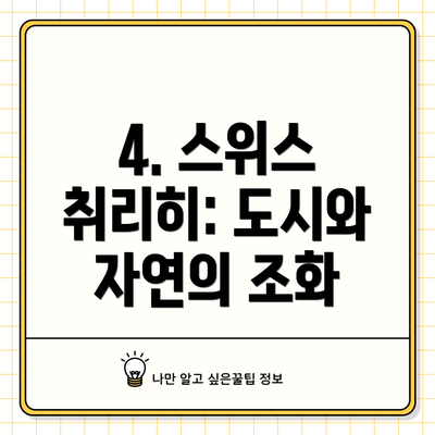 4. 스위스 취리히: 도시와 자연의 조화