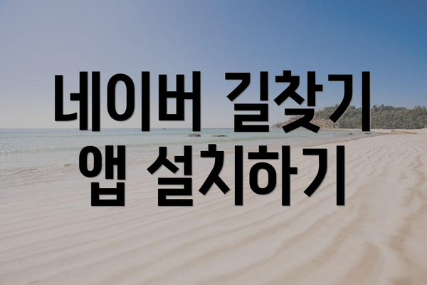 네이버 길찾기 앱 설치하기