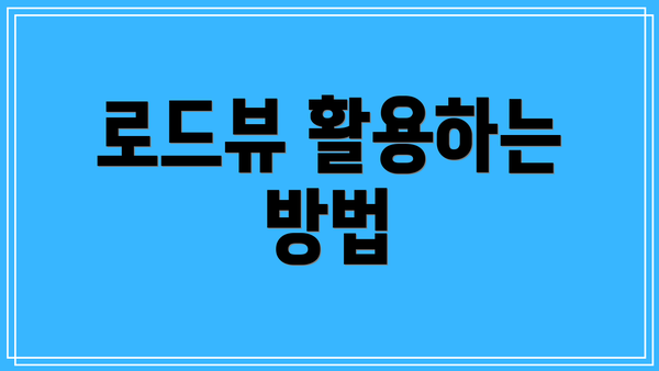 로드뷰 활용하는 방법