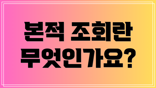 본적 조회란 무엇인가요?
