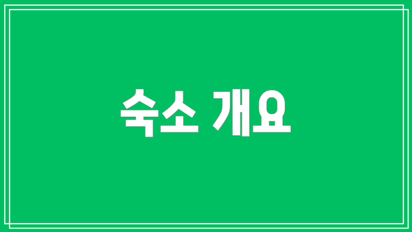 숙소 개요