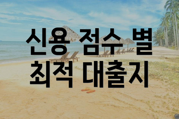신용 점수 별 최적 대출지