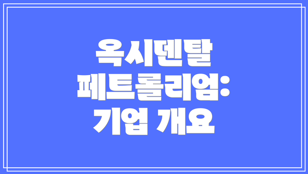 옥시덴탈 페트롤리엄: 기업 개요