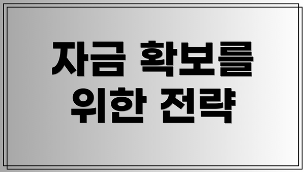 자금 확보를 위한 전략