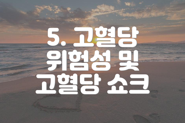 5. 고혈당 위험성 및 고혈당 쇼크
